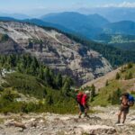 Blick auf die Bletterbachschlucht und Radein im Hintergrund