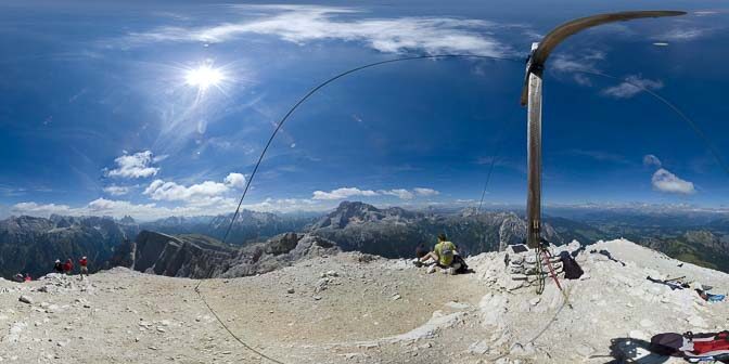 360° Dürrenstein oben - Bild anklicken, um das 360°-Kugelpanorama vom Dürrenstein zu öffnen!