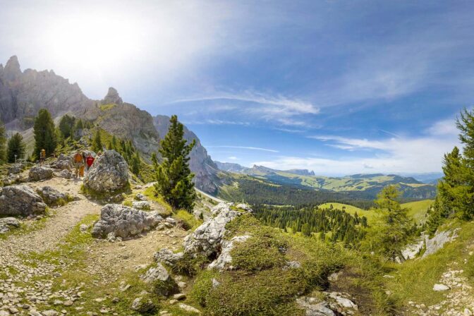 Langkofel Nordseite und Seiser Alm