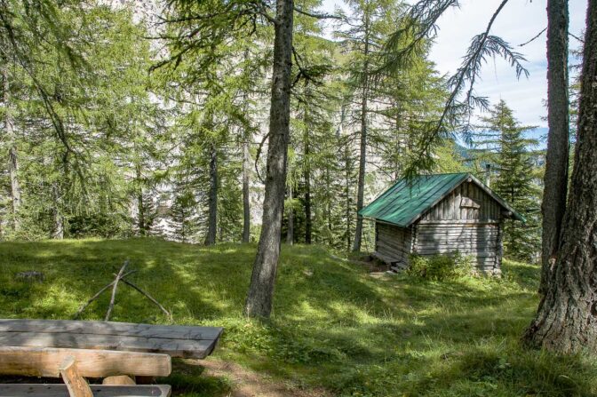 Die private Edelraut-Hütte am Grenzleger (unbewirtschaftet)