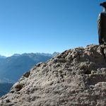 Auf dem Latemar mit Ausblick zum Rosengarten