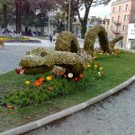 Blumenschmuck in der Kurstadt Meran in Südtirol