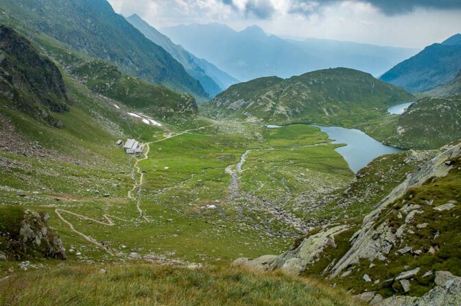 Blick auf die Spronser Seenplatte: Kaserlacke, Pfitscher Lacke und Oberkaser Alm