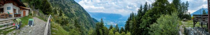 Ausblick von der Leiteralm hinunter nach Meran