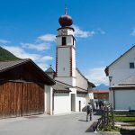 Im kleinen Ort Schlinig im Vinschgau