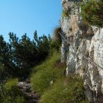 Entlang der Stahlseile auf dem Klettersteig G. Falcipieri