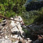 Sicherung beim Klettern im Klettersteig G. Falcipieri