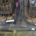 Blick auf die Princes Street Edinburgh vom Scott Monument