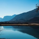 Blick vom Kalterer See nach Tramin