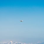 Flugzeug über den Alpen