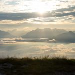 Sonnenaufgang über den Dolomiten