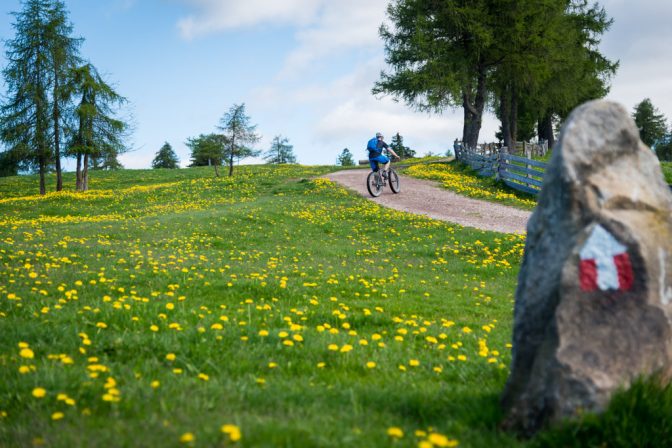 Mountainbiker am Möltner Joch, Tschöggelberg