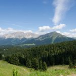 Blick vom Jochgrim zum Latemar und Rosengarten