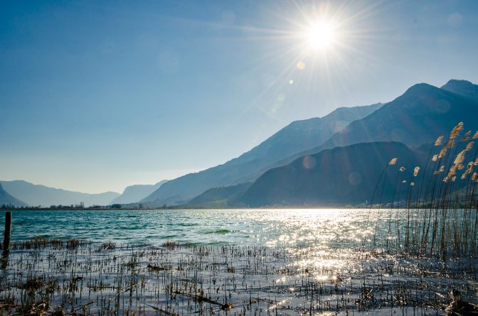 Blick Richtung Tramin vom Kalterer See