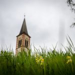 Kirchturm Aldein mit Himmelsschlüssel