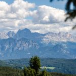 Blick von der Alm Afing zum Rosengarten