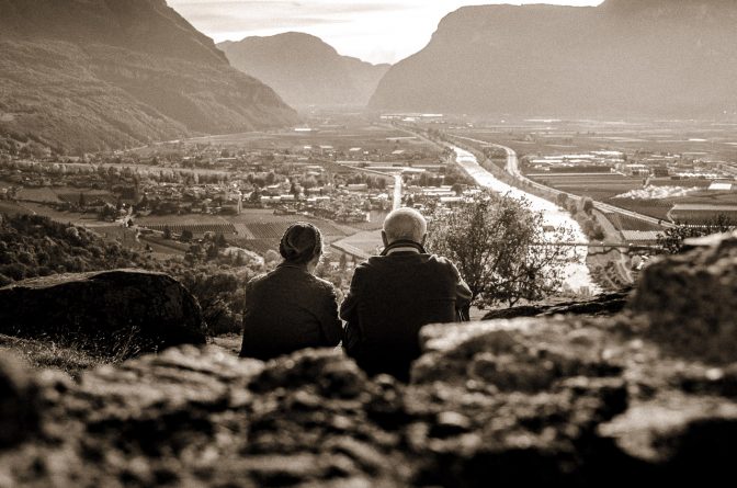 Nostalgischer Blick von Castelfeder zur Salurner Klause