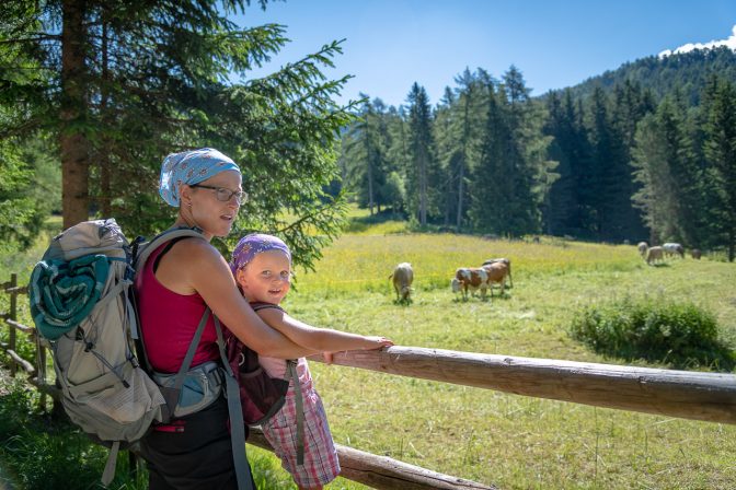 Es braucht nicht viel um eine kleine Wanderin zu begeistern. Eine Handvoll Kühe reichen.