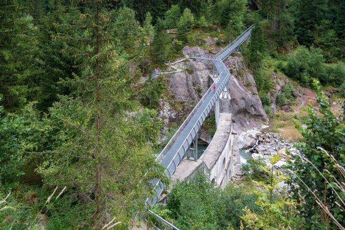 Rückhaltedamm unter Moos