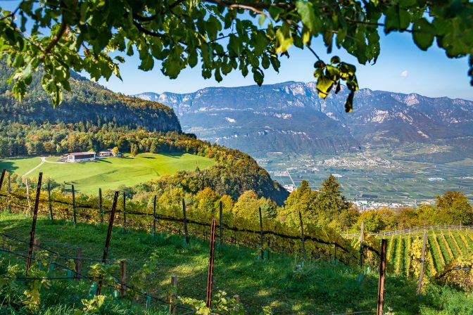 Blick von Gschnon Richtung Tramin