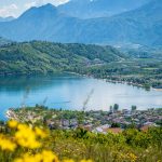 Blick auf den südlichen Teil des Caldonazzosee von der Via Castagne aus