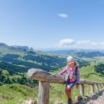 Anna mit Roßzähne und Schlern im Hintergrund