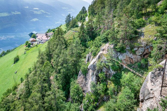 Blick auf den Klettergarten