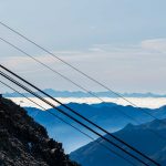 Ausblick von der Bergstation der Schnalser Gletscherbahn Richtung Dolomiten