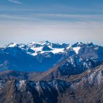 Ausblick von der Bergstation der Schnalser Gletscherbahn Richtung Ortlergruppe