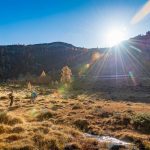 Herbst, Malga Garzonè, Sonnenstern, Sonnenstrahlen