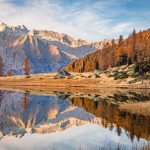 Cima Presanella, Herbst, Lago Germenega, Spiegelung, Wanderer, wandern