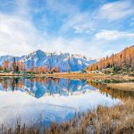 Cima Presanella, Herbst, Lago Germenega, Spiegelung, Wanderer, wandern