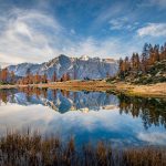 Cima Presanella, Herbst, Lago Germenega, Spiegelung