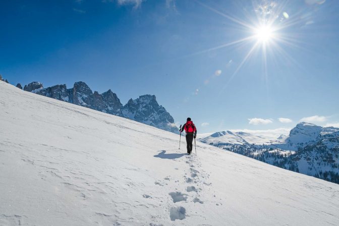 Pale di San Martino, Schnee, Schneeschuhwandern, Winter, Winterwandern