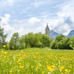 Blumenwiese, Fennberg, St. Leonhard Kirche, Unterfennberg, wandern