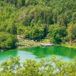 Badesteg, Kleiner Montiggler See, Montiggler Wald, schwimmen