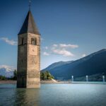 Reschen, Reschensee, Turm, Vinschgau