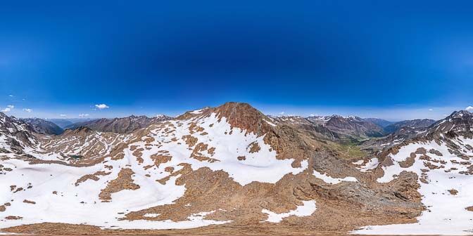 Blick über das Bildstöckljoch in Schnalstal bis nach Kurzras