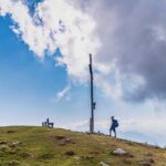 Bank, Gipfelkreuz, Himmel, Hühnerspiel, Natur, Wolken, rasten, wandern