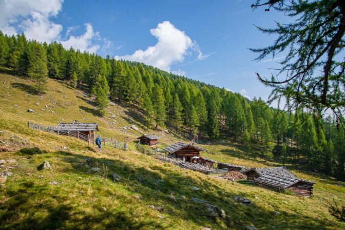 Die Hütten der Kaserfeld Alm