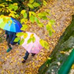 Bolzano, Bozen, Landeshauptstadt Südtirol, Oswaldpromenade, Promenade, Regen, Regenschirm, Regenspaziergang, Regentag