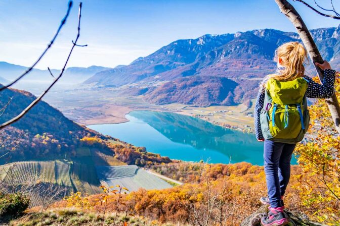 Blick über den Kalterer See nach Tramin