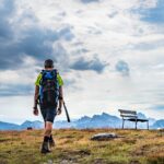 Bank, Dolomitenblick, wandern