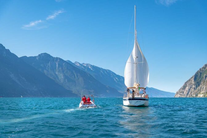 Mit dem Gardasee-Nordwidn Richtung Süden segelnacht, Siora, Yach