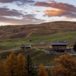 Alpe di Siusi, Saltner Hütte, Seiser Alm, Seiseralm, Sonnenuntergang