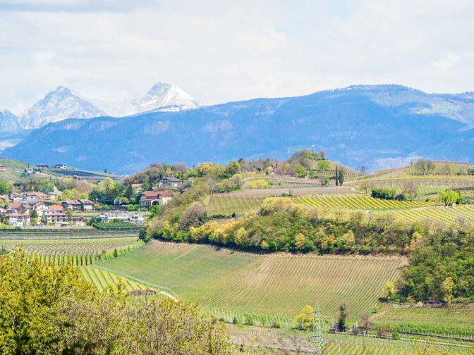 Blick nach Kaltern mit Kalvarienberg