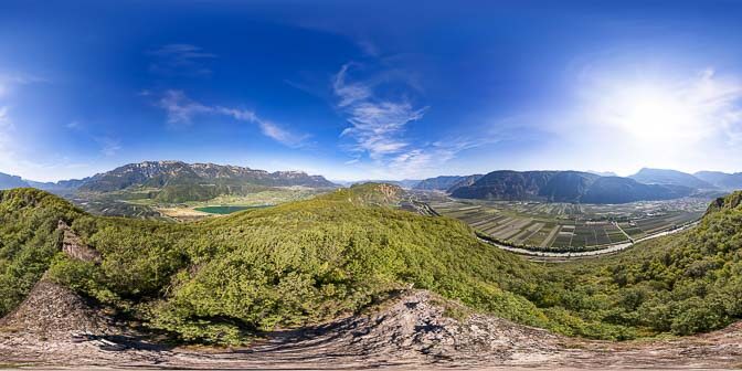 360° Blick über die Rosszähne auf das Südtiroler Unterland