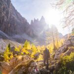 Croda da Lago, Herbst, Lärchen, Sonne, autumn, autunno, wandern