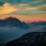 Abendstimmung, Dolomitenblick, El Jou, Jou de Giau, Monte Cristallo, Nebel, Passo Giau, Passo di Giau, Sonnenuntergang