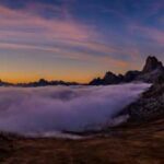 Abendrot, Abendstimmung, Averau, Dolomiten, Dolomitenblick, El Jou, Fotografen, Jou de Giau, Lagazuoi, Marmolada, Marmolata, Monte Averau, Nebel, Nuvolau, Nuvolaugruppe, Passo Giau, Passo di Giau, Ra Gusela, Sellagruppe, Sonnenuntergang, fotografieren